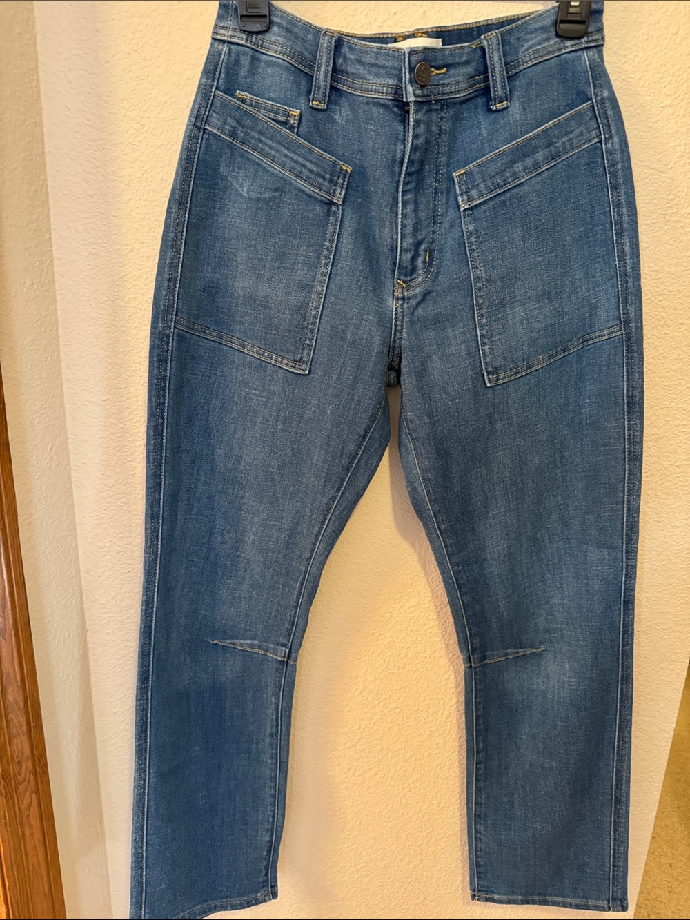 Sundance Agnes Denim Relaxed Patch-Pocket Jeans in Blue-NWT - Picture 6 of 7